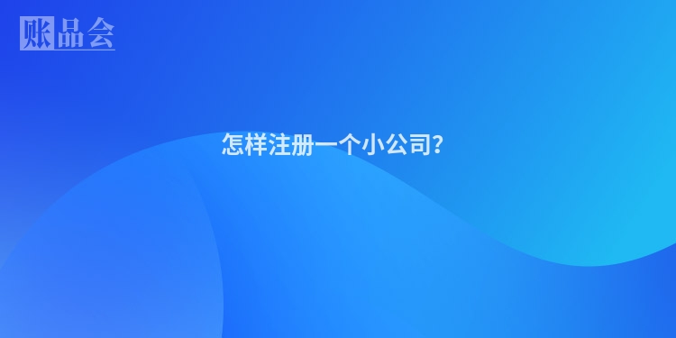 怎样注册一个小公司？