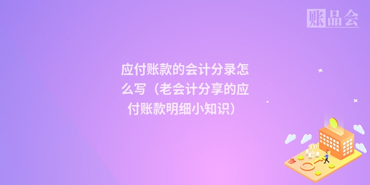 应付账款的会计分录怎么写（老会计分享的应付账款明细小知识）