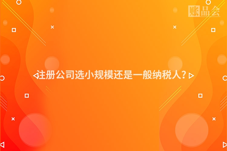 注册公司选小规模还是一般纳税人？