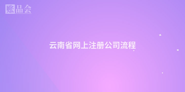 云南省网上注册公司流程