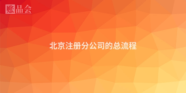 北京注册分公司的总流程