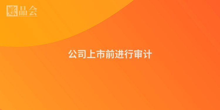 公司上市前进行审计
