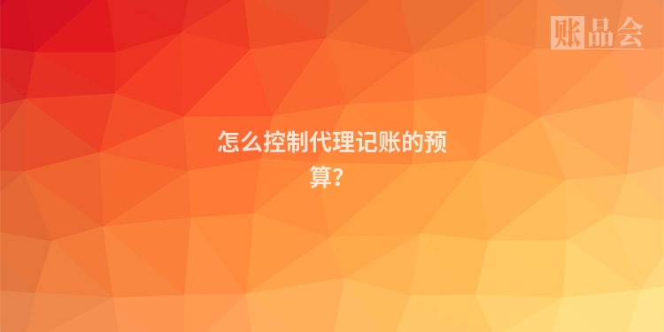 怎么控制代理记账的预算？