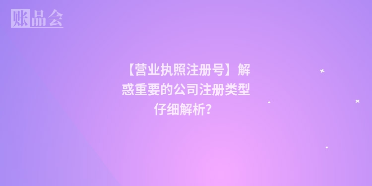 【营业执照注册号】解惑重要的公司注册类型仔细解析？