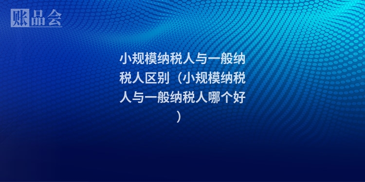 小规模纳税人与一般纳税人区别（小规模纳税人与一般纳税人哪个好）