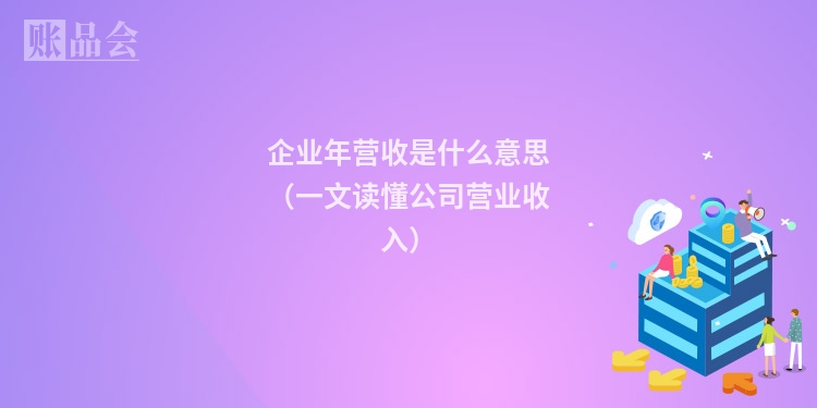 企业年营收是什么意思（一文读懂公司营业收入）