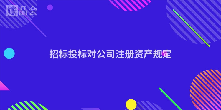招标投标对公司注册资产规定