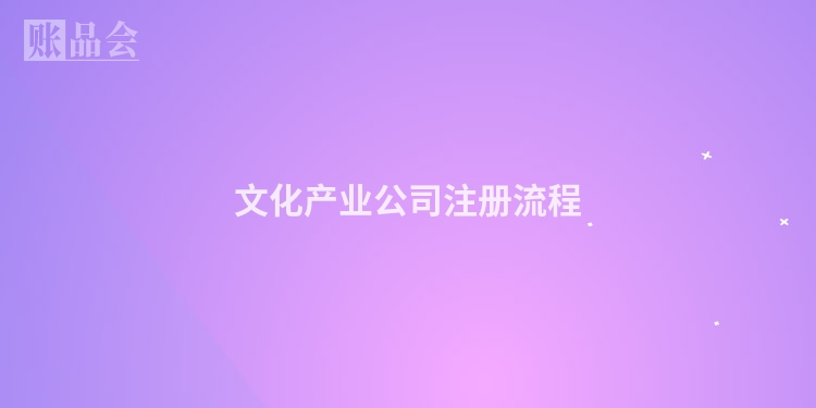 文化产业公司注册流程