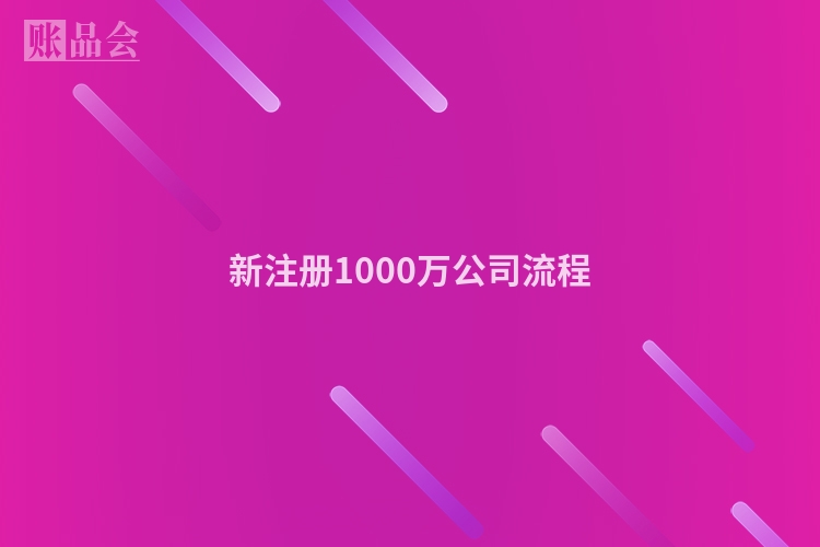 新注册1000万公司流程