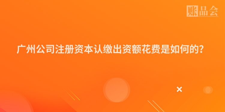 广州公司注册资本认缴出资额花费是如何的？