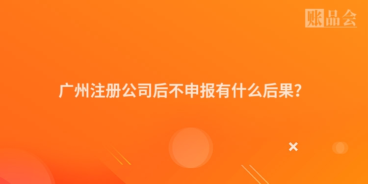 广州注册公司后不申报有什么后果？